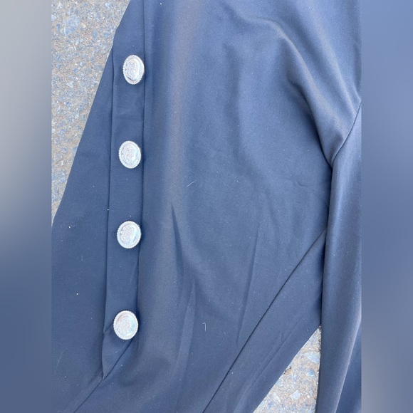 ROSEGAL BLACK LEGGINGS WITH SILVER BUTTON & ZIPPER ACCENTS NWT LARGE WOMENS - Picture 3 of 5